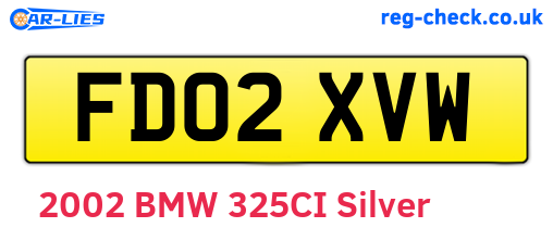 FD02XVW are the vehicle registration plates.