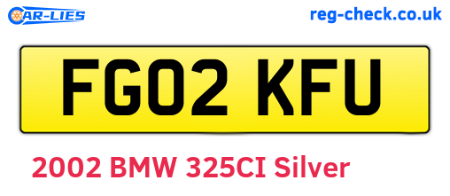 FG02KFU are the vehicle registration plates.