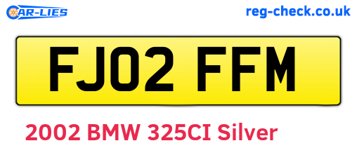 FJ02FFM are the vehicle registration plates.