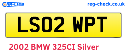 LS02WPT are the vehicle registration plates.