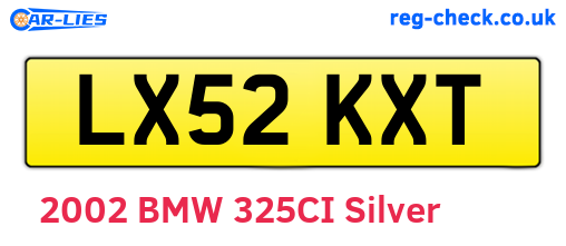 LX52KXT are the vehicle registration plates.