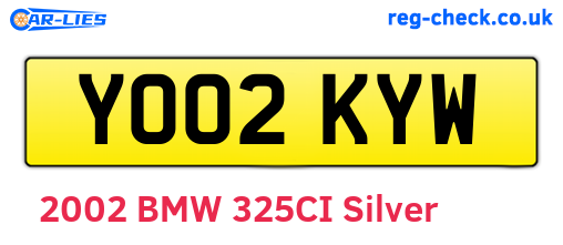 YO02KYW are the vehicle registration plates.