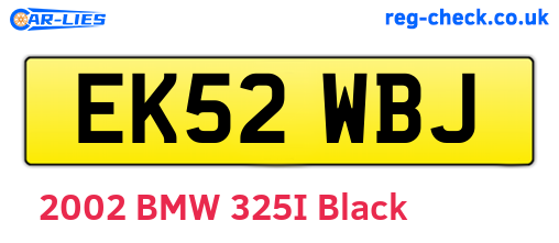 EK52WBJ are the vehicle registration plates.