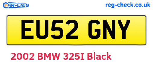 EU52GNY are the vehicle registration plates.