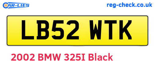 LB52WTK are the vehicle registration plates.
