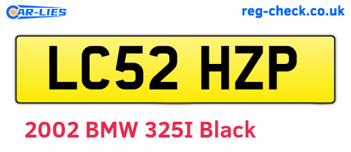 LC52HZP are the vehicle registration plates.