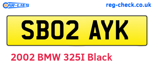 SB02AYK are the vehicle registration plates.