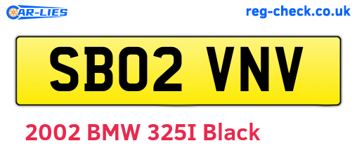SB02VNV are the vehicle registration plates.