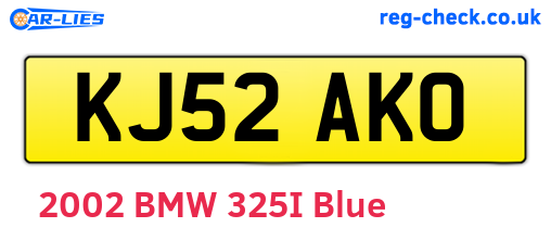 KJ52AKO are the vehicle registration plates.