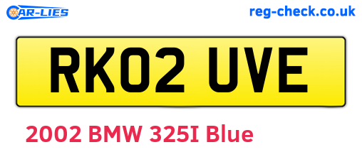 RK02UVE are the vehicle registration plates.