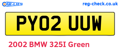 PY02UUW are the vehicle registration plates.