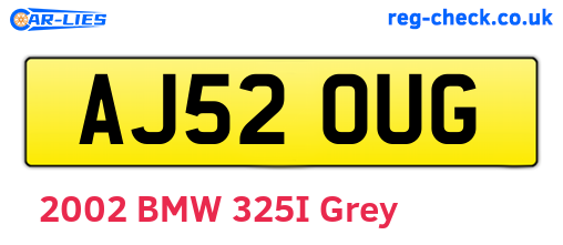 AJ52OUG are the vehicle registration plates.
