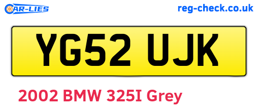 YG52UJK are the vehicle registration plates.