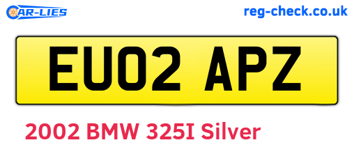 EU02APZ are the vehicle registration plates.