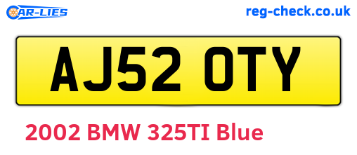 AJ52OTY are the vehicle registration plates.