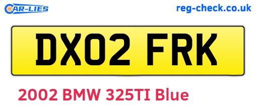 DX02FRK are the vehicle registration plates.