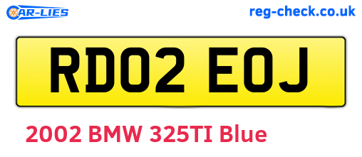 RD02EOJ are the vehicle registration plates.