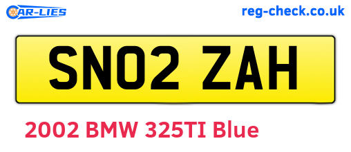 SN02ZAH are the vehicle registration plates.