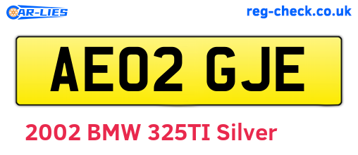 AE02GJE are the vehicle registration plates.