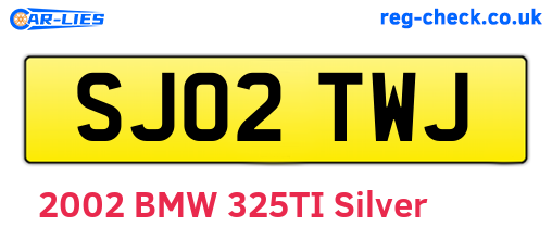 SJ02TWJ are the vehicle registration plates.