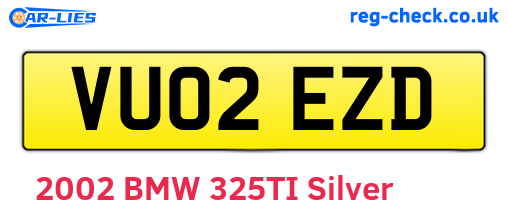 VU02EZD are the vehicle registration plates.