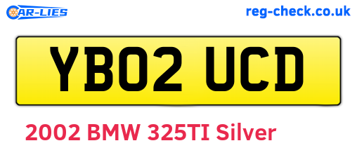 YB02UCD are the vehicle registration plates.