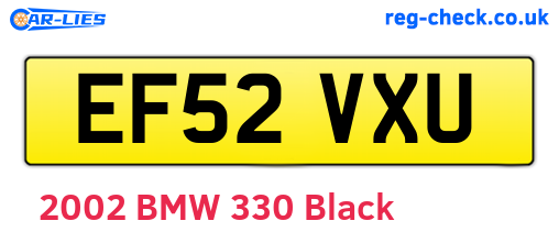 EF52VXU are the vehicle registration plates.