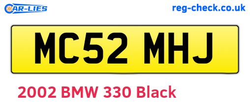 MC52MHJ are the vehicle registration plates.