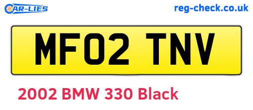 MF02TNV are the vehicle registration plates.