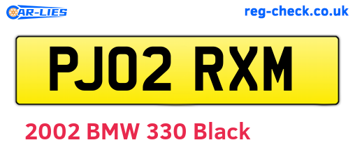 PJ02RXM are the vehicle registration plates.