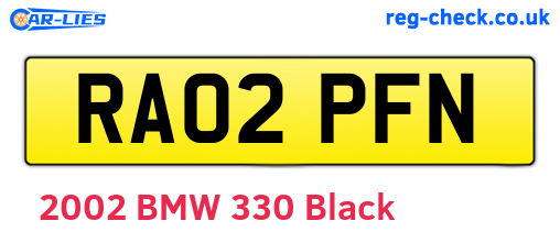 RA02PFN are the vehicle registration plates.