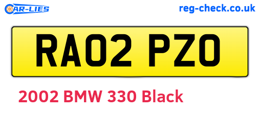 RA02PZO are the vehicle registration plates.