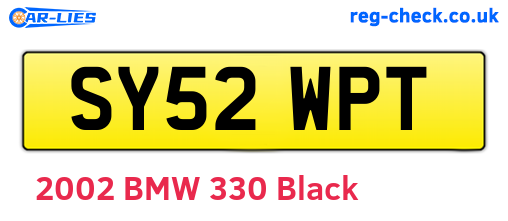SY52WPT are the vehicle registration plates.