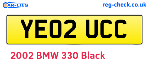 YE02UCC are the vehicle registration plates.