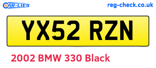 YX52RZN are the vehicle registration plates.