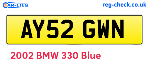 AY52GWN are the vehicle registration plates.
