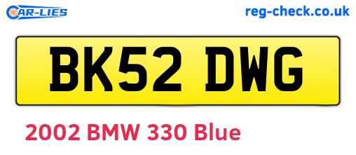 BK52DWG are the vehicle registration plates.