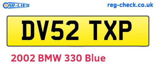 DV52TXP are the vehicle registration plates.