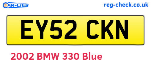 EY52CKN are the vehicle registration plates.