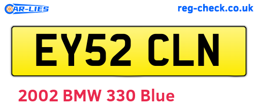 EY52CLN are the vehicle registration plates.