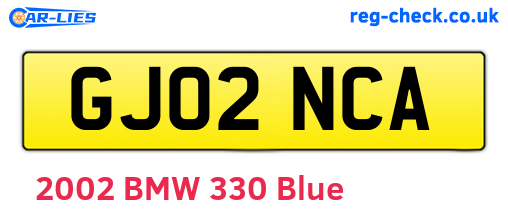 GJ02NCA are the vehicle registration plates.