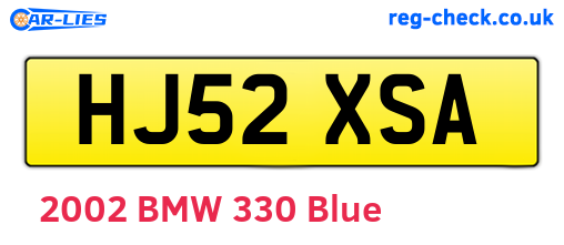 HJ52XSA are the vehicle registration plates.
