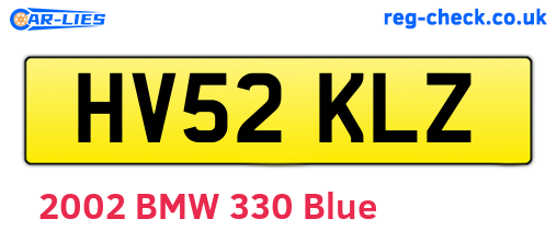 HV52KLZ are the vehicle registration plates.