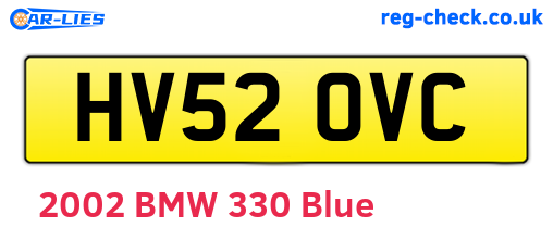 HV52OVC are the vehicle registration plates.