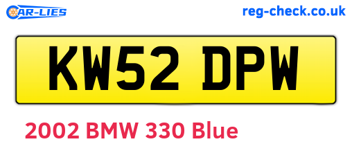 KW52DPW are the vehicle registration plates.