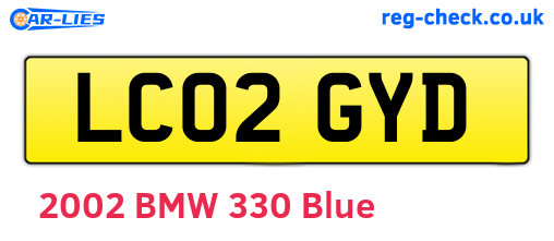 LC02GYD are the vehicle registration plates.