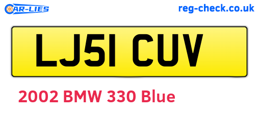 LJ51CUV are the vehicle registration plates.