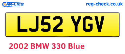 LJ52YGV are the vehicle registration plates.