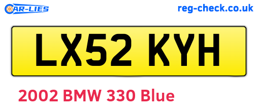 LX52KYH are the vehicle registration plates.