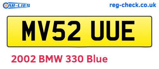 MV52UUE are the vehicle registration plates.